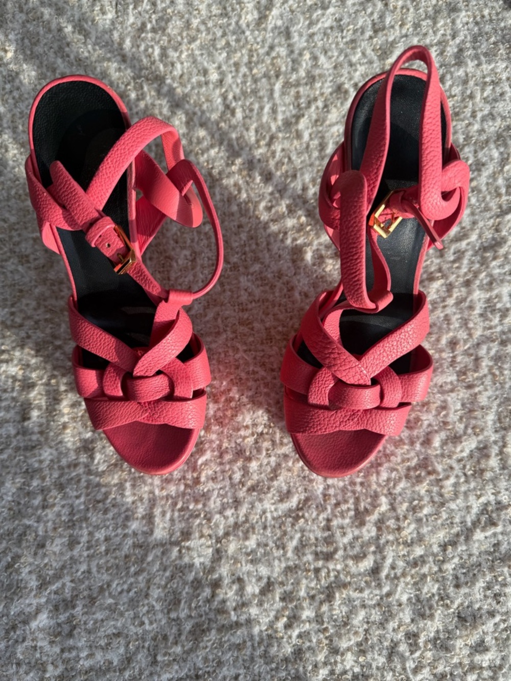 Saint Laurent Coral Pink Tribute Sandal Size 5 - Picture 4 of 6